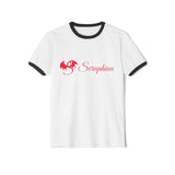 Ringer T-Shirt — Seraphina Dragon Logo with Inspirational Philippians Quote
