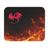 Dragon Flame Mouse Pad — Rectangular Gaming Desk Mat with Red Dragon Emblem