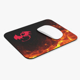 Dragon Flame Mouse Pad — Rectangular Gaming Desk Mat with Red Dragon Emblem