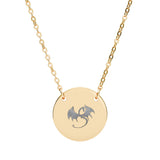 Engraved Dragon Circle Necklace – Personalized Round Pendant
