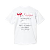 Seraphina Script T-Shirt — Inspirational Quote Tee with Red Dragon Logo