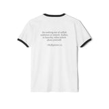 Ringer T-Shirt — Seraphina Dragon Logo with Inspirational Philippians Quote