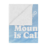 Dragon Sky Minky Blanket — Scenic Mountain Sky with Red Dragon and 'And I’m On My Way' Text