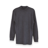 Men's long sleeve flame-resistant shirt that has a high neck line. The shirt is dark grey in color with color matched thread. 