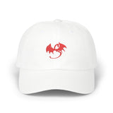 Dragon Emblem Dad Cap — Embroidered Red Dragon Logo Baseball Hat